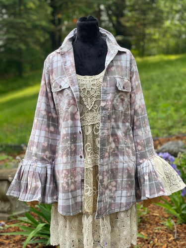Flared Sleeve Flannel- VIOLET